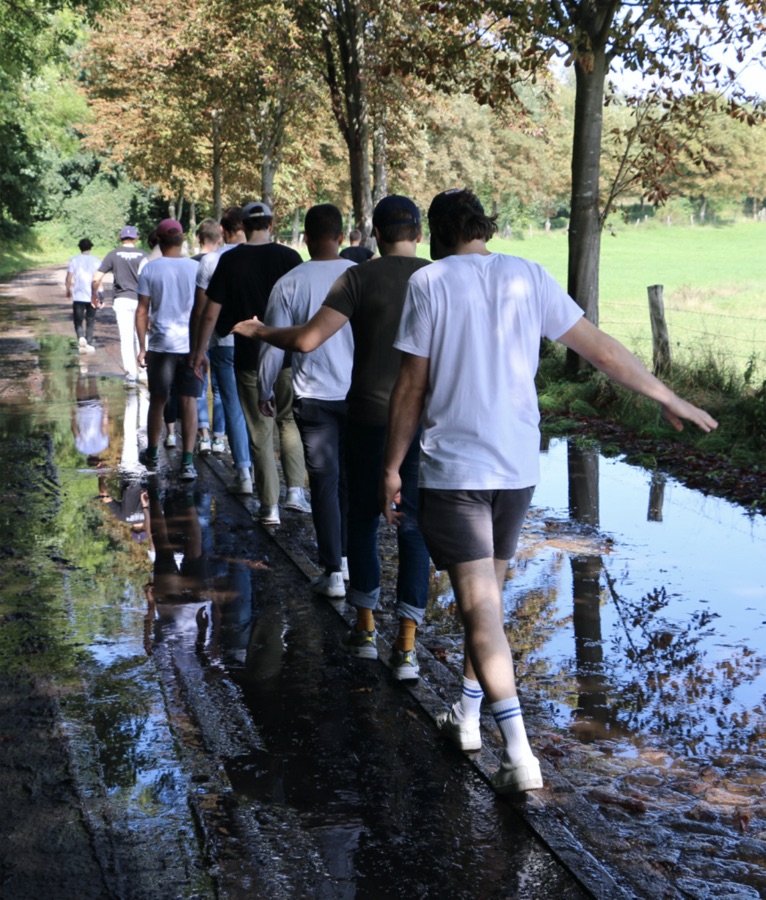 The team on an offsite walk